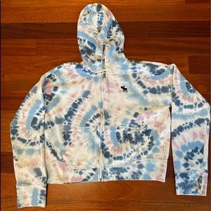 Tie dye girls zip up hoodie Abercrombie